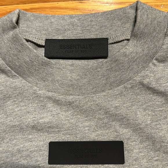 Essentials - Fear Of God - Oversized Crewneck Tee - Dark Heather Oatmeal - NEW - Picture 2 of 11